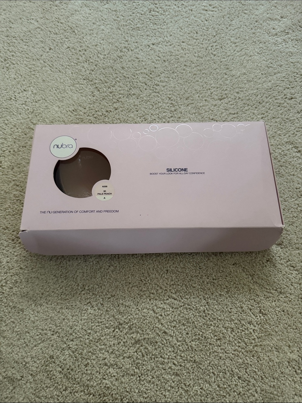 NuBra Silicone Adhesive Bra - Pale Pink Packaging